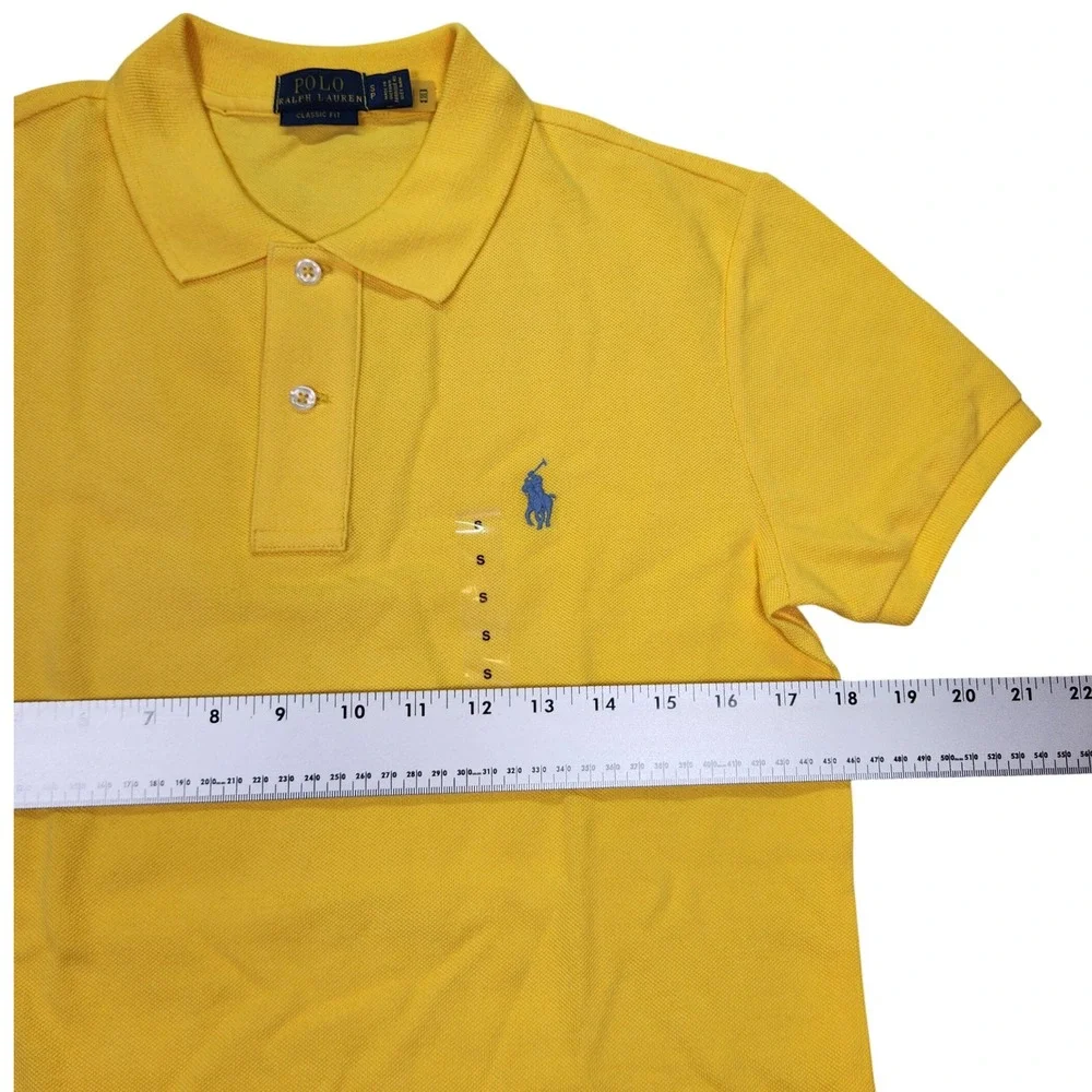 Polo Ralph Lauren Mens Classic Fit Short Sleeve Polo Shirt Yellow Small‎ S